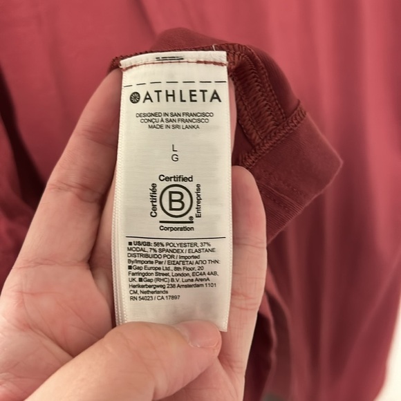 Athleta Maroon Wrap Back Soft Cozy Shirt Size Large - Picture 4 of 4